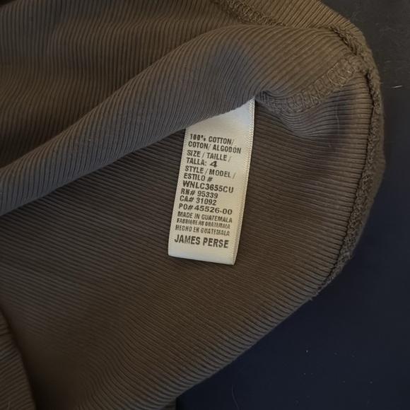 James Perse Dark Khaki Women's Tank Top - Picture 4 of 4